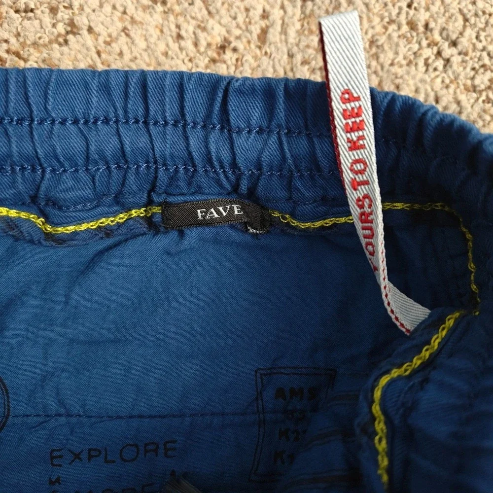 NWT Scotch & Soda Fave Men Blue Linen Cotton Garment Dye Chino Pants‎